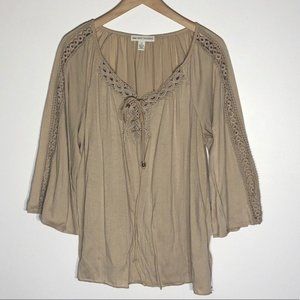 New York Laundry Boho Crochet Shirt